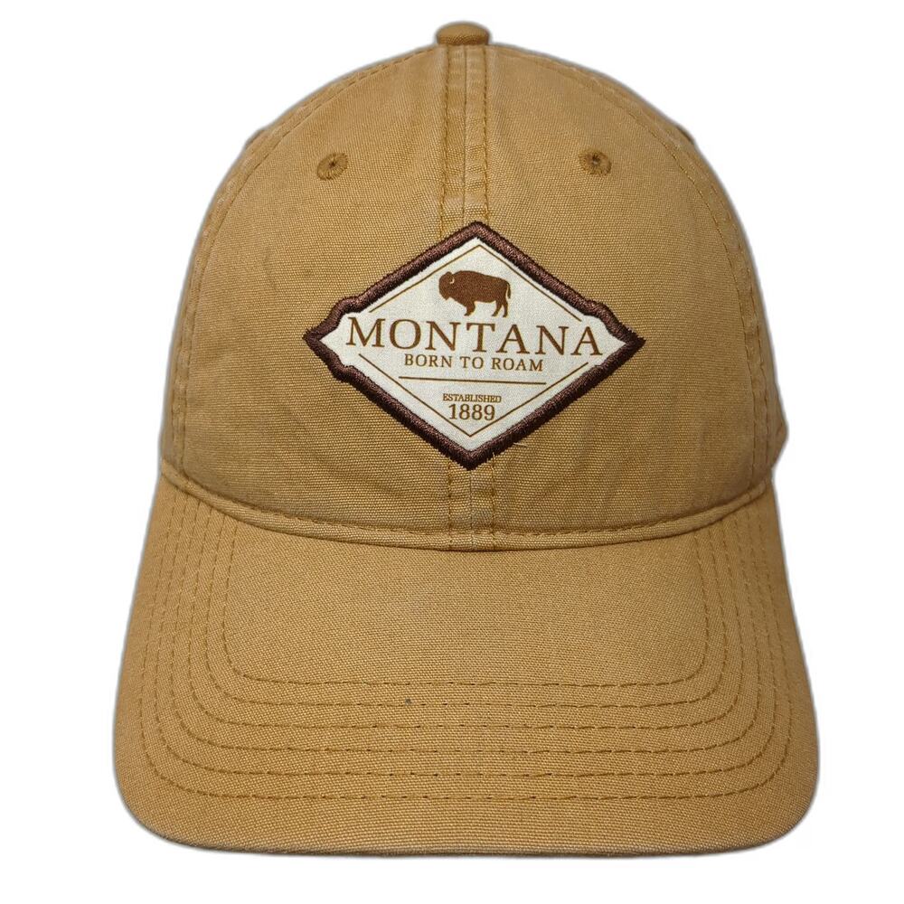 Legacy Baseball Cap Brown One Size Montana Bison Patch Slideback Cotton Hat